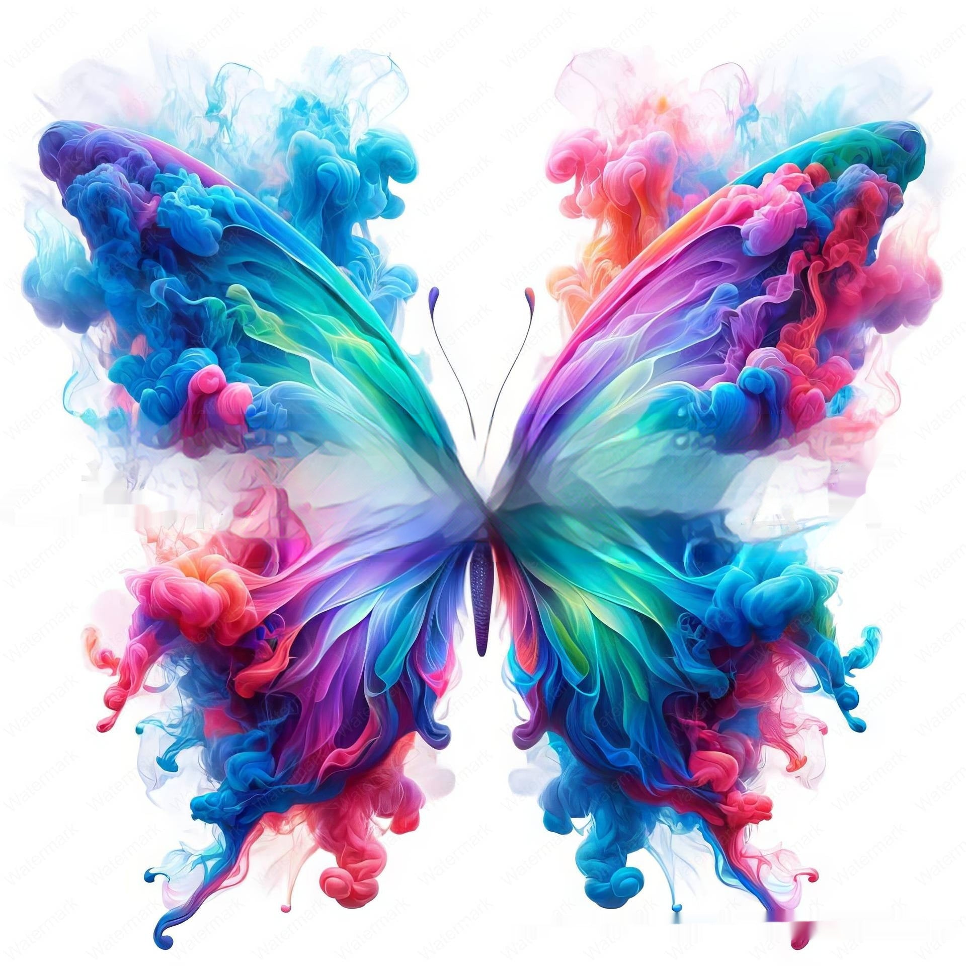 Butterfly Ethereal Smoke Pendant Decoration – Acrylic Wall & Window Hanging Art | Engraved Printed Butterfly Ornaments