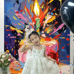 Birthday Scene Setting Supplies – Hanging Cloth Banner, Cake & Photo Background for Party Decoration