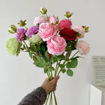 High Quality Pink Peony & Rose Artificial Flower Bouquet for Living Room Home, Wedding & Photography Decor