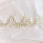 Extra Wide Light Gold Bone Lace Trim: High-Quality Polyester Embroidery for DIY Fashion, Skirts & Head Accessories