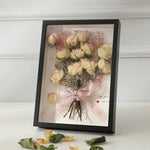 Hollow Dried Flower Photo Frame – Handmade 3D Table Decoration | Preserved Flower Storage Home & Office Display