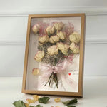 Hollow Dried Flower Photo Frame – Handmade 3D Table Decoration | Preserved Flower Storage Home & Office Display